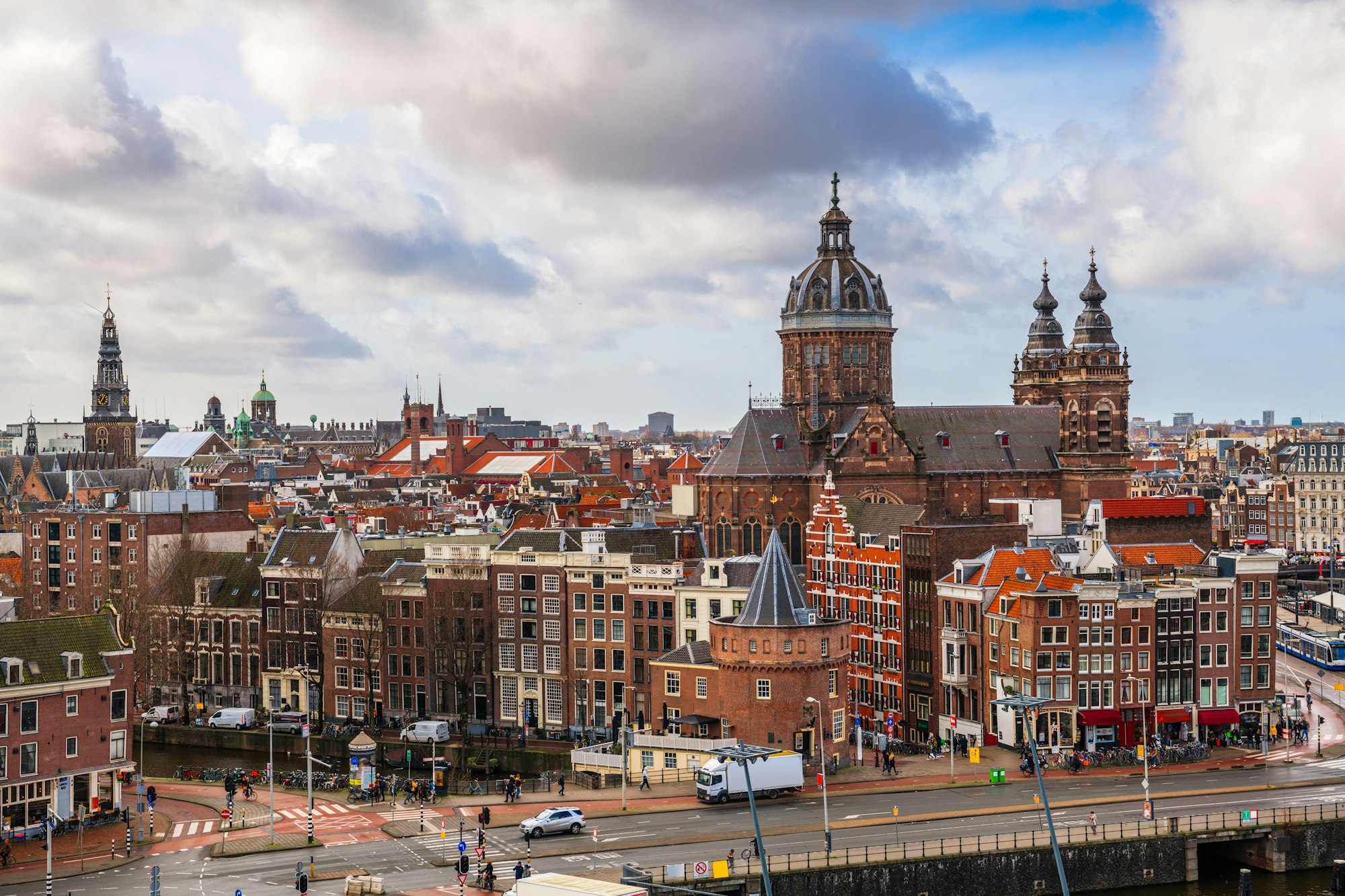 Amsterdam, Netherlands Cityscape Over the Old Centre District