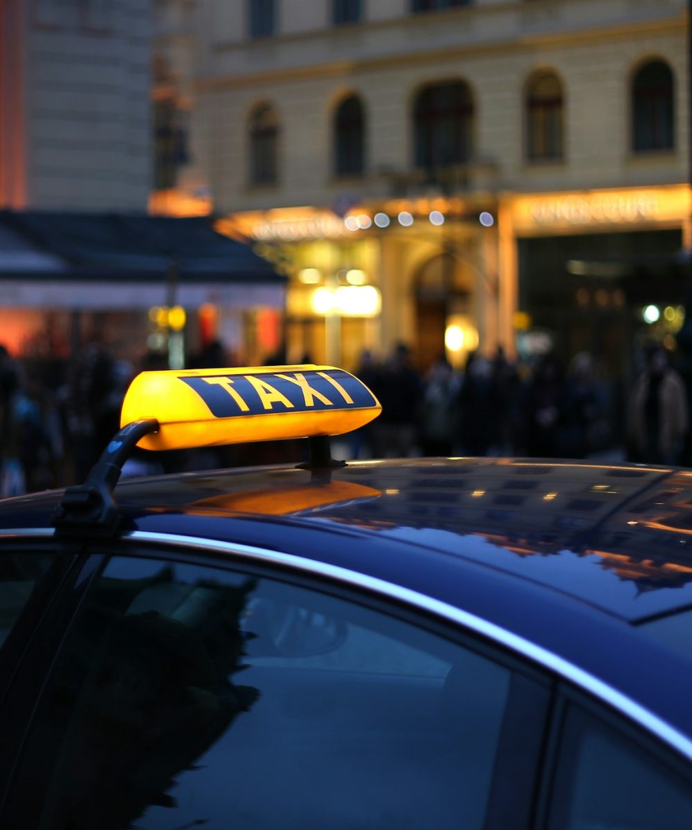 Taxi sign at night